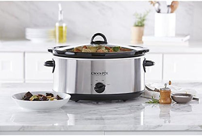 Crock-Pot 7 Quart Oval Manual Slow Cooker – Stainless Steel v2029