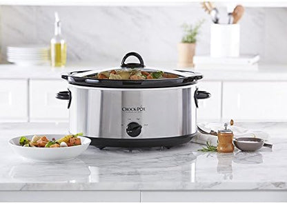 Crock-Pot 7 Quart Oval Manual Slow Cooker – Stainless Steel v2029