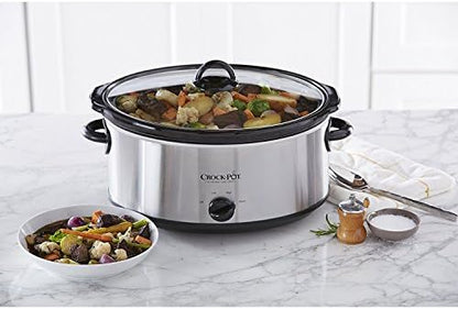 Crock-Pot 7 Quart Oval Manual Slow Cooker – Stainless Steel v2029