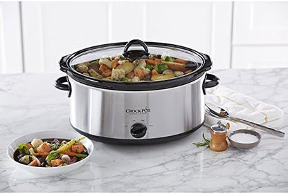 Crock-Pot 7 Quart Oval Manual Slow Cooker – Stainless Steel v2029