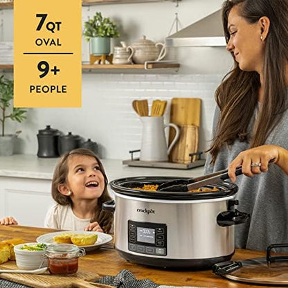 Crock-Pot 7 Quart Portable Programmable Slow Cooker with Timer v2027