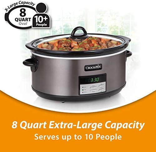 Crock-Pot 8 Quart Programmable Slow Cooker with Auto Warm v2028