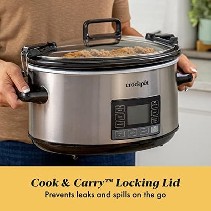 Crock-Pot 7 Quart Portable Programmable Slow Cooker with Timer v2027
