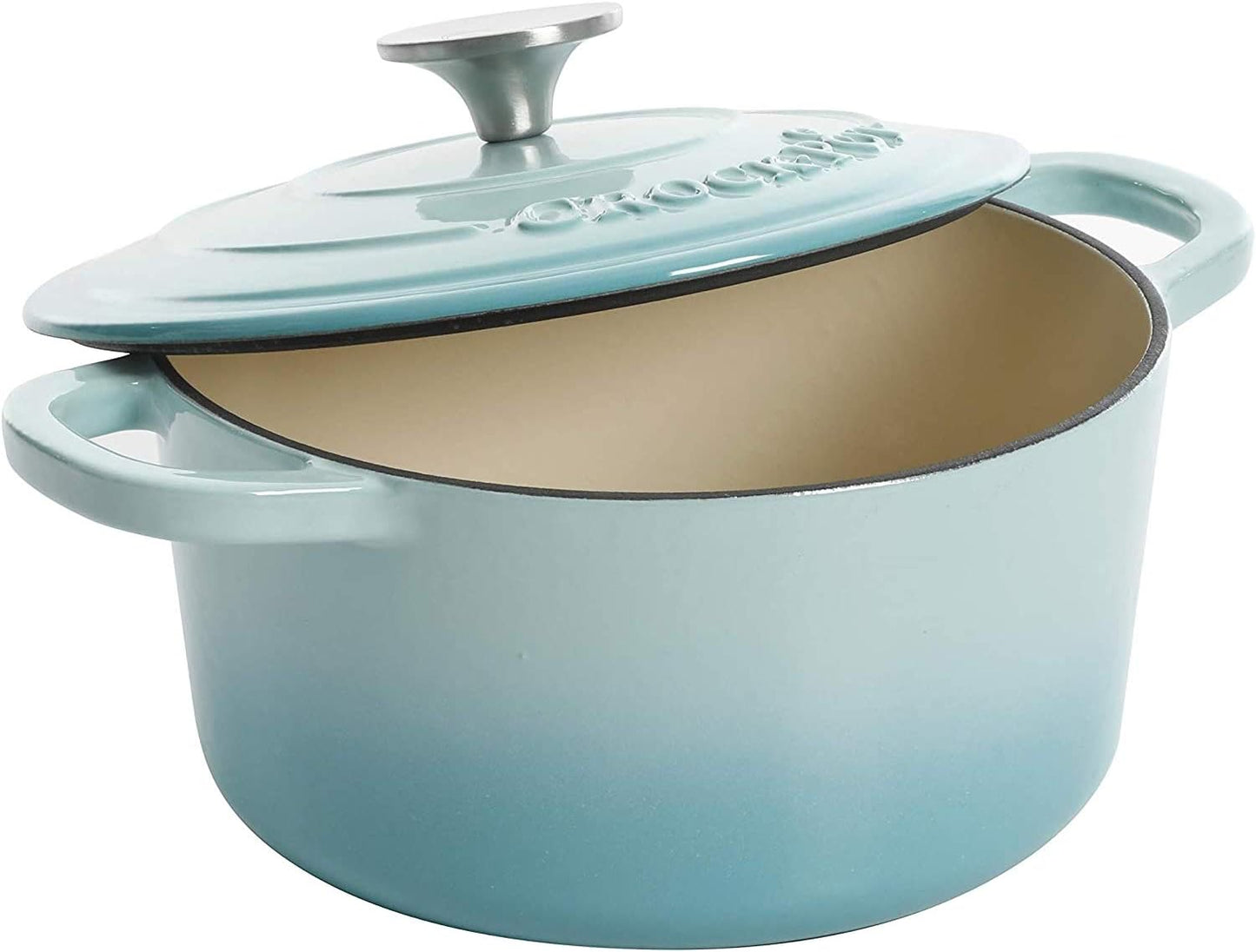 Crock-Pot 3 Quart Enameled Cast Iron Dutch Oven – Aqua v2002