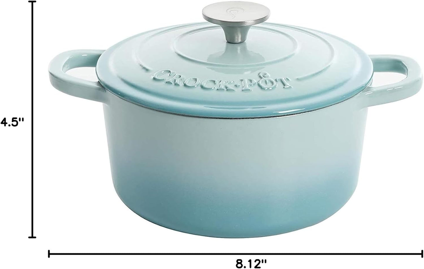 Crock-Pot 3 Quart Enameled Cast Iron Dutch Oven – Aqua v2002