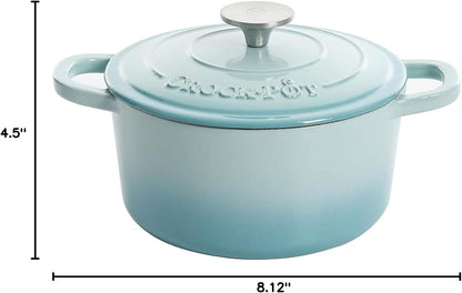 Crock-Pot 3 Quart Enameled Cast Iron Dutch Oven – Aqua v2002