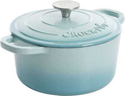 Crock-Pot 3 Quart Enameled Cast Iron Dutch Oven – Aqua v2002