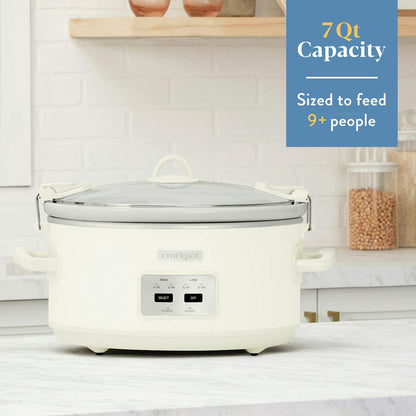 Crock-Pot® 7 Qt. Cook & Carry Programmable Slow Cooker with Carry Bag, Oat Milk Cream