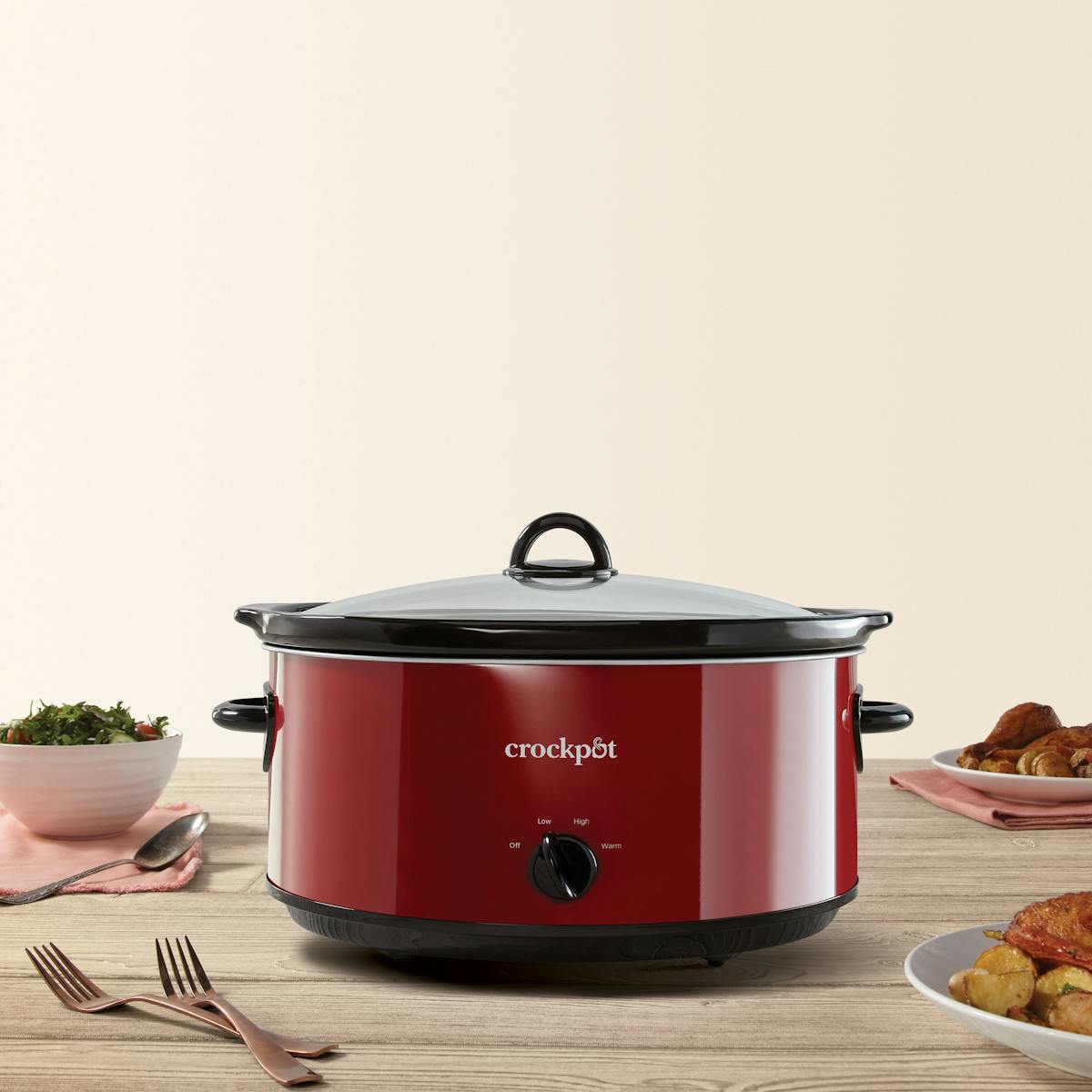 Crock-Pot® Manual 8-Quart Slow Cooker, Red Polished