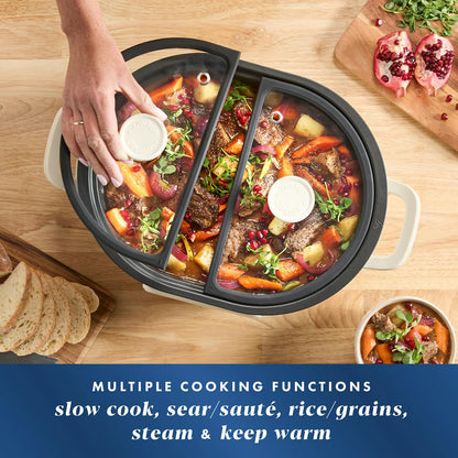 Crock-Pot® MultiMeal Multicooker and Programmable Slow Cooker, With Extra 8-Qt. Cooking Pot, Oat Milk
