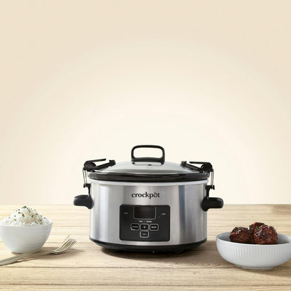 Crock-Pot® Programmable 4-Quart Cook & Carry Slow Cooker, Stainless Steel