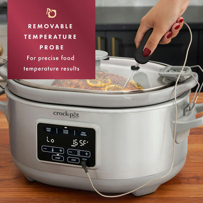 Crock-Pot® Programmable 7-Quart Cook & Carry Slow Cooker with Sous Vide, Stainless Steel