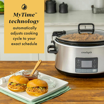 Crock-Pot® Programmable 7-Quart MyTime® Cook & Carry®Slow Cooker, Stainless Steel